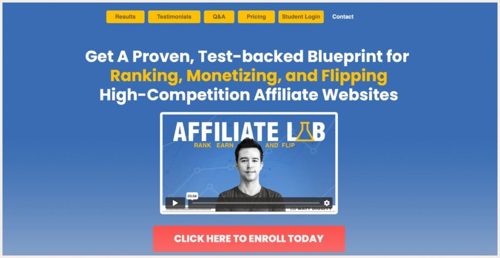 Screenshot of Affiliate Lab course page