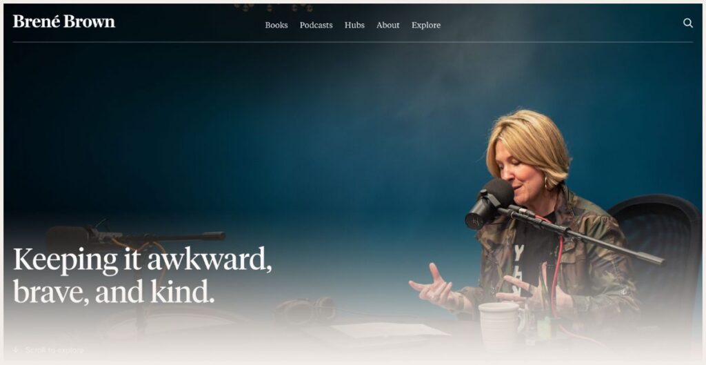 Screenshot of Brené Brown's website