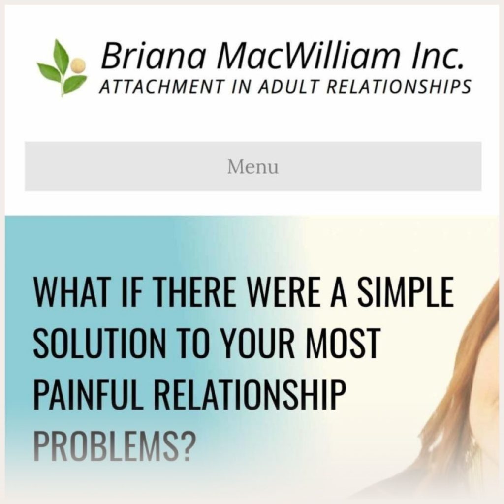 Screenshot of Briana McWilliam website