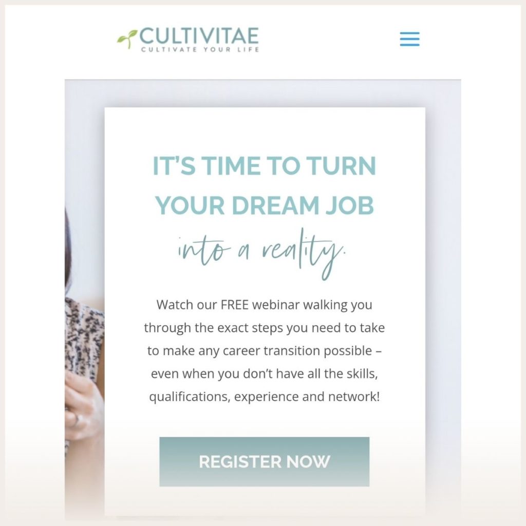 Screenshot of Cultivitae website