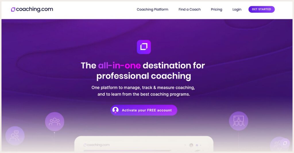 Screenshot of coaching.com website 