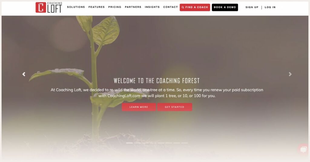 Screenshot of CoachingLoft website