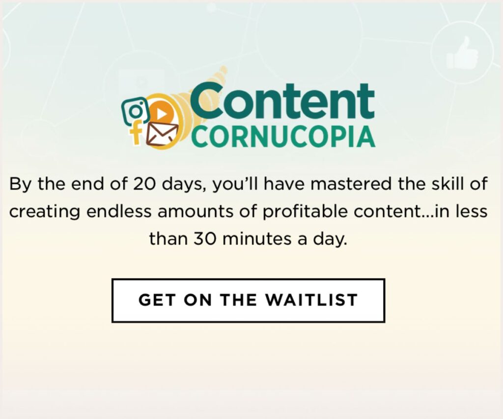 Screenshot of content cornucopia course