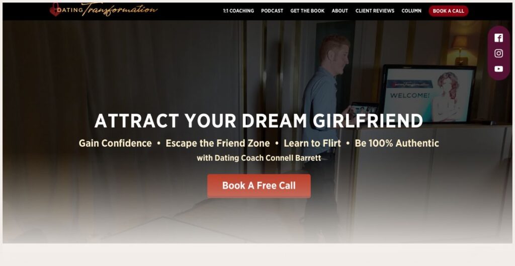 Screenshot of Dating Transformation website