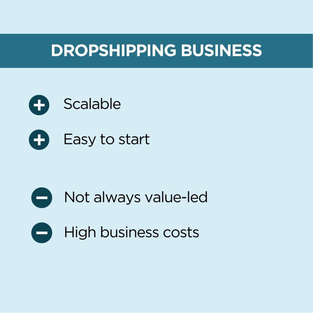 Image of pros and cons of dropshipping business
