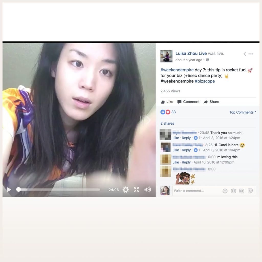 Screenshot of Facebook livestream