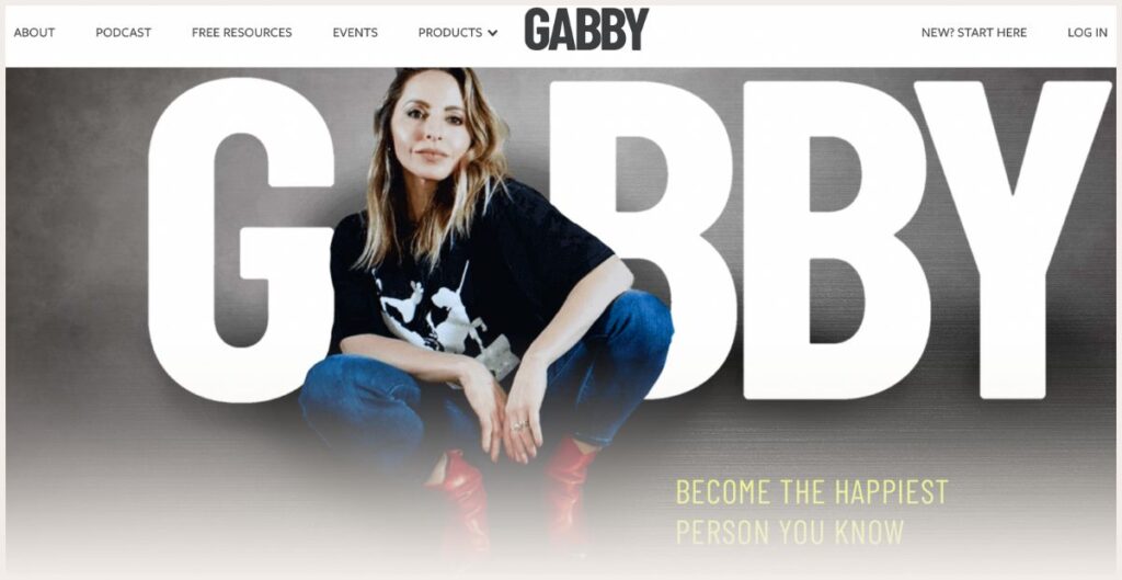 Screenshot of Gabby Bernstein's website 