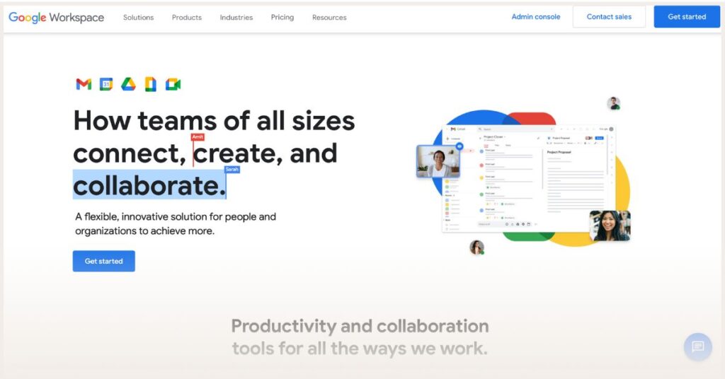 Screenshot of Google Workspace website