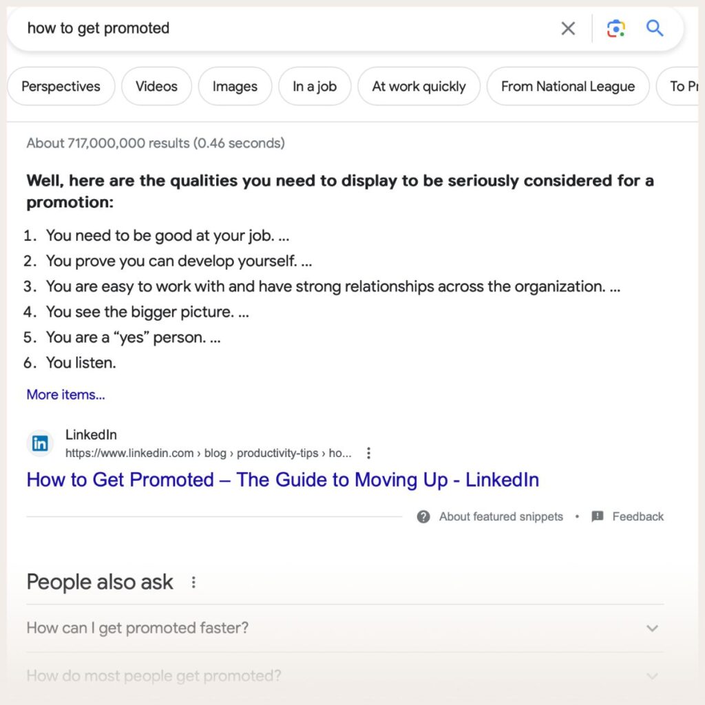 Screenshot of Google search results