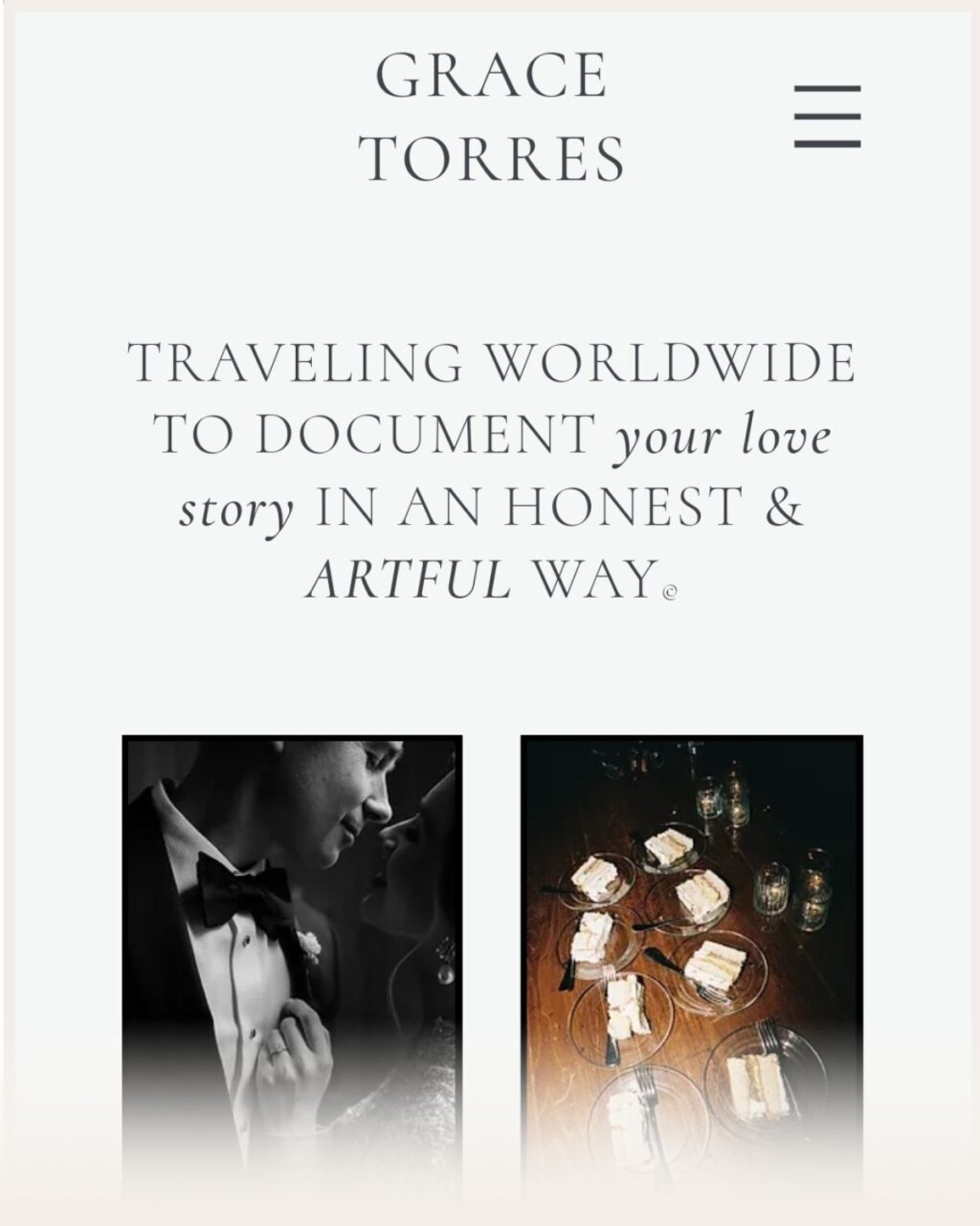 Screenshot of Grace Torres website