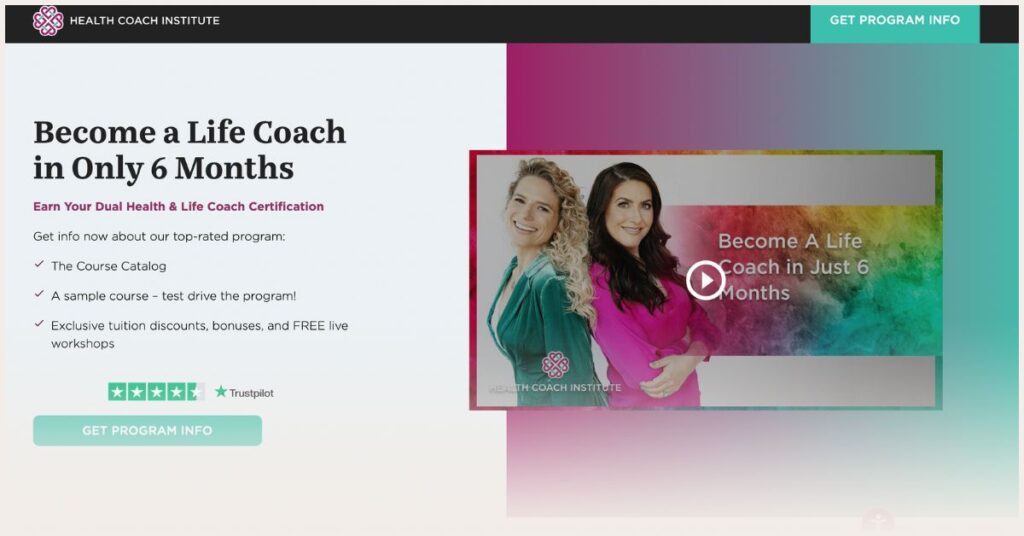Screenshot of Health Coach Institute Program