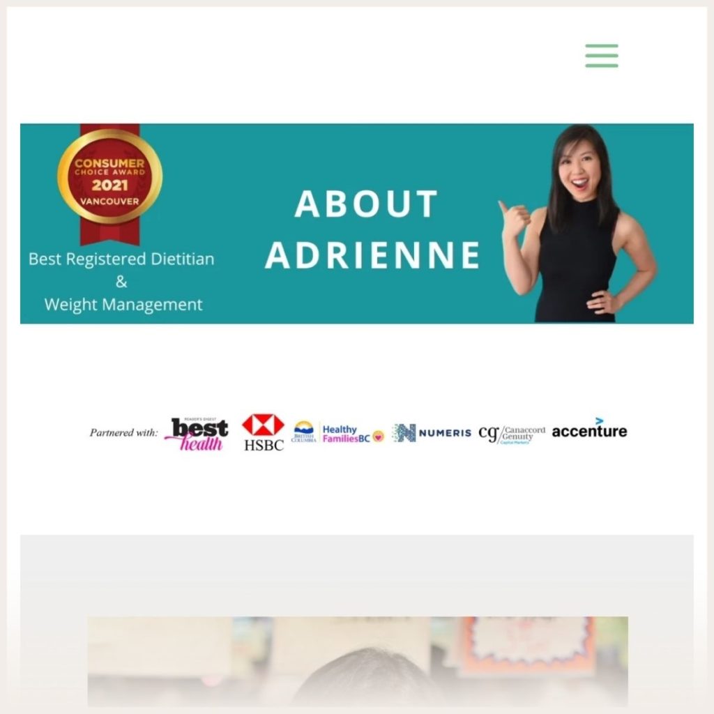 health coach Adrienne website