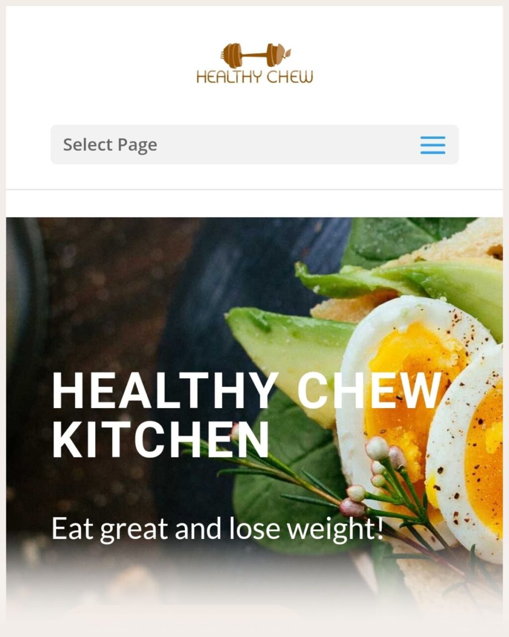 Screenshot of healthy chew website