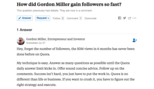 How did Gordon Miller Gain followers