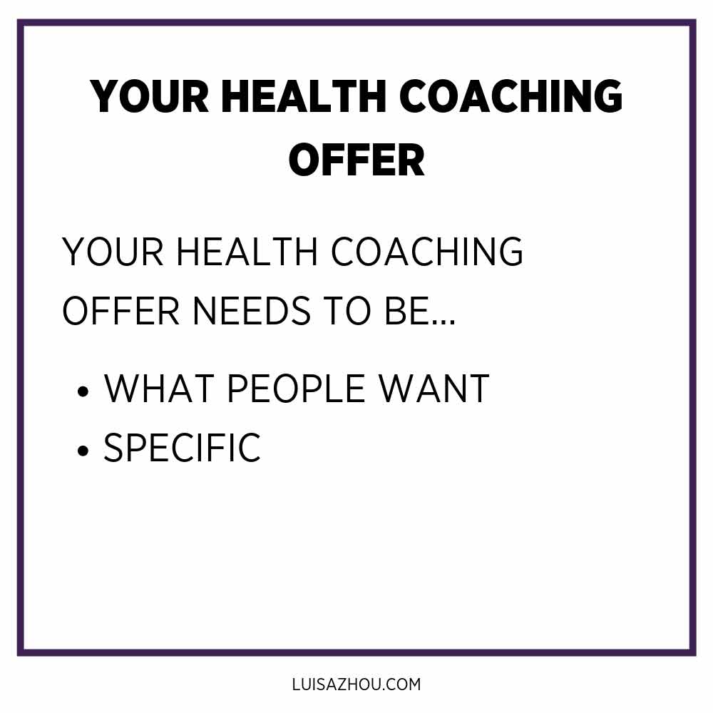 your health coaching offer