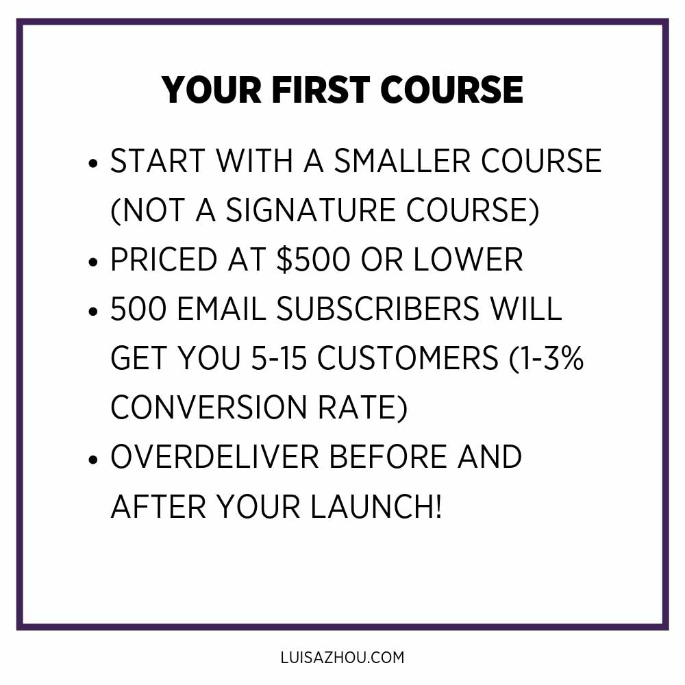 your first course