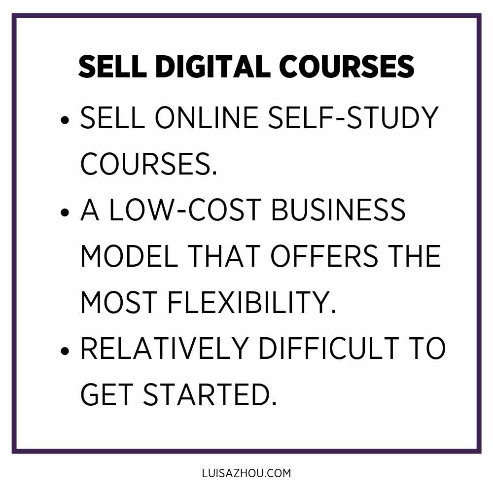 sell digital courses table 