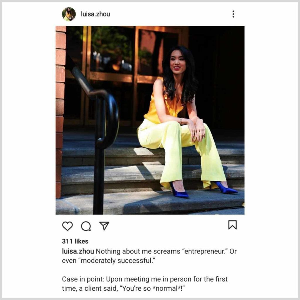 Luisa Zhou Instagram post example