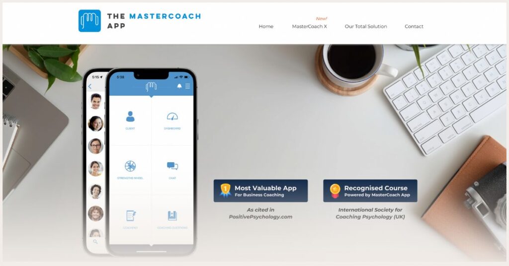 Screenshot of MasterCoach app website
