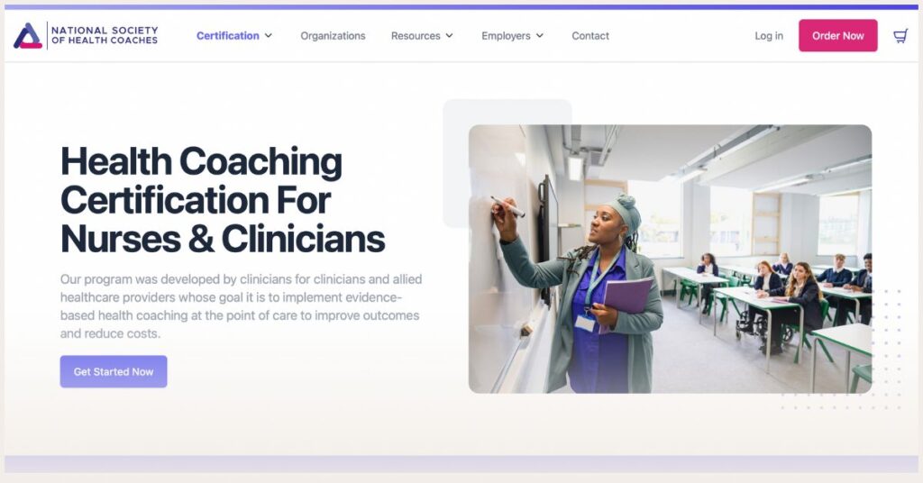 Screenshot of National Society of Health Coaching program