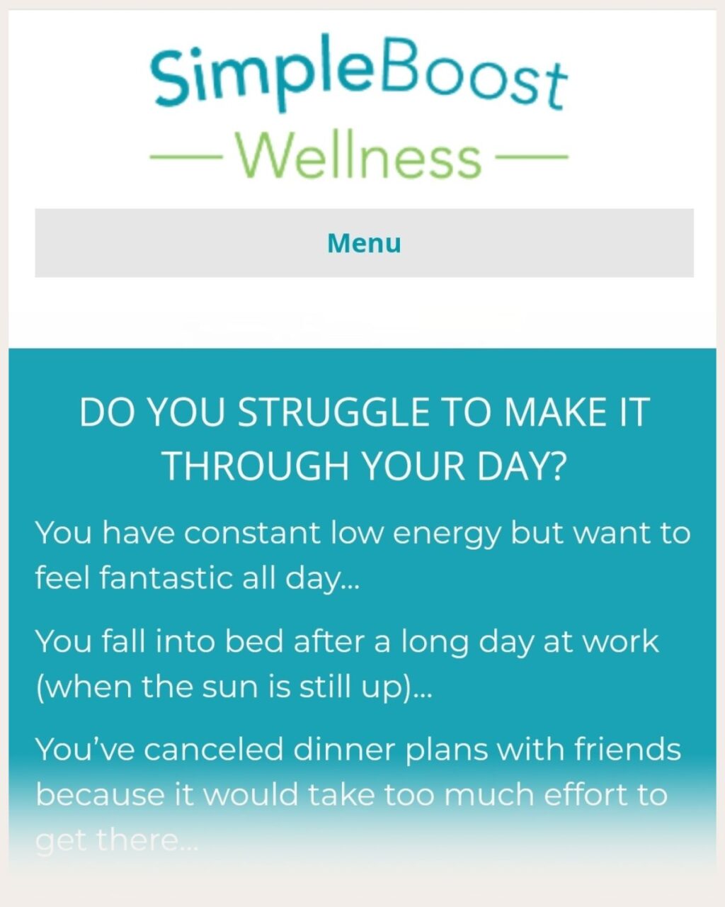 Simple Boost Wellness Website
