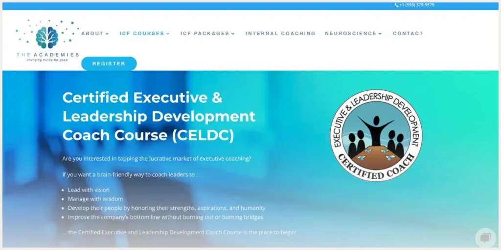 Screenshot of the Academies website