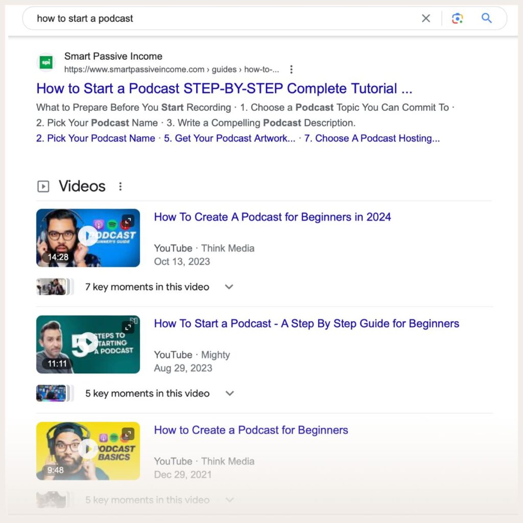Screenshot of title in Google search results 