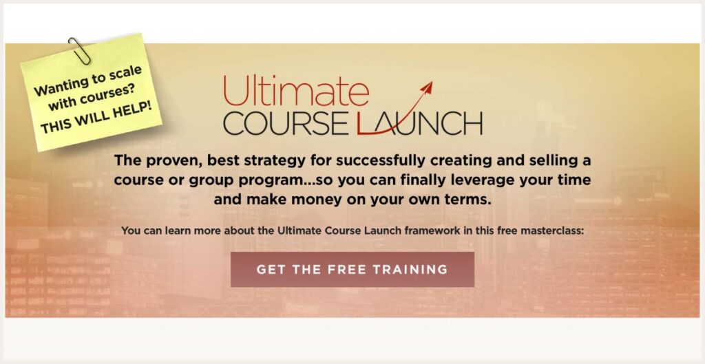 Ultimate Course Launch Course Page